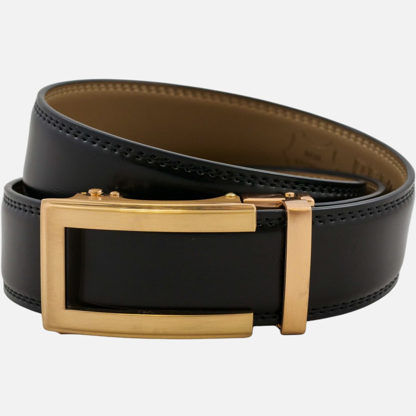 BELTBOX | Черен мъжки колан без дупки от естествена кожа - luxury