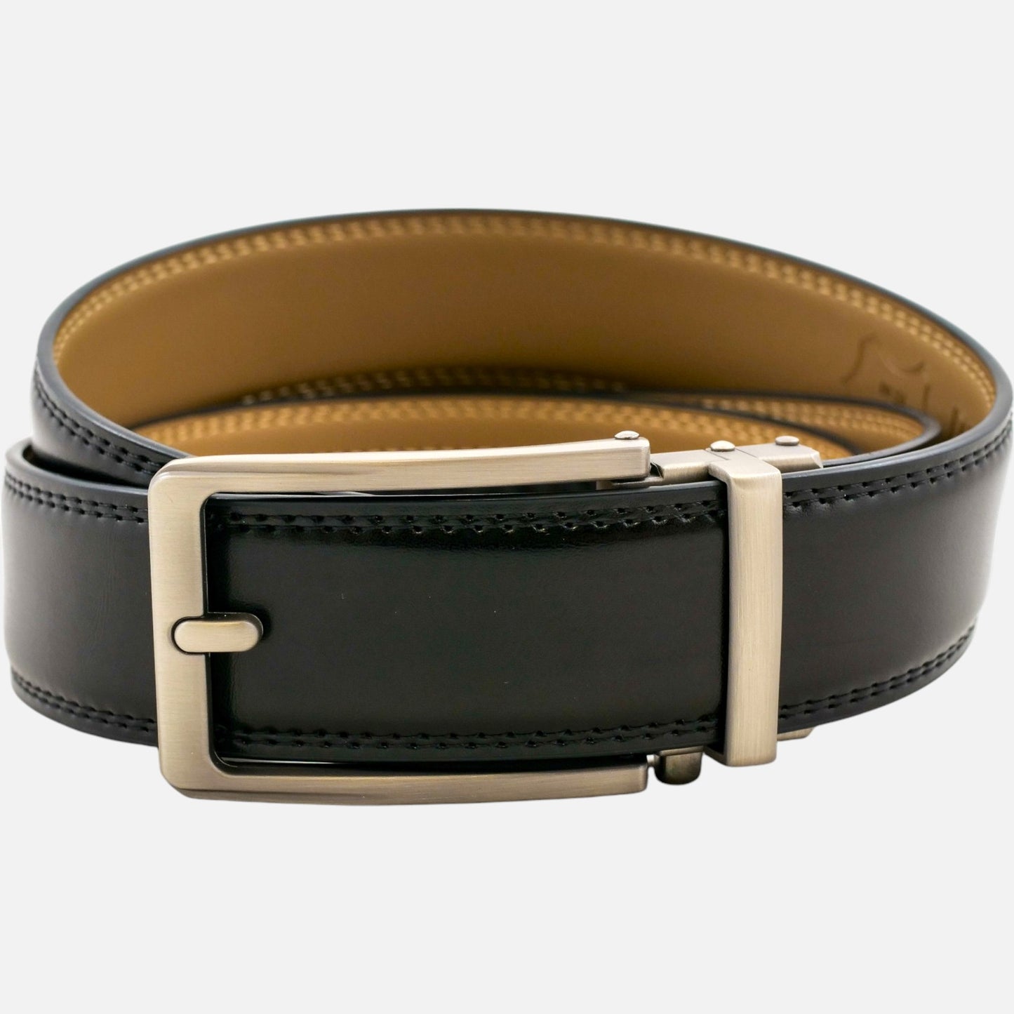 BELTBOX | Черен мъжки колан без дупки от естествена кожа - luxury