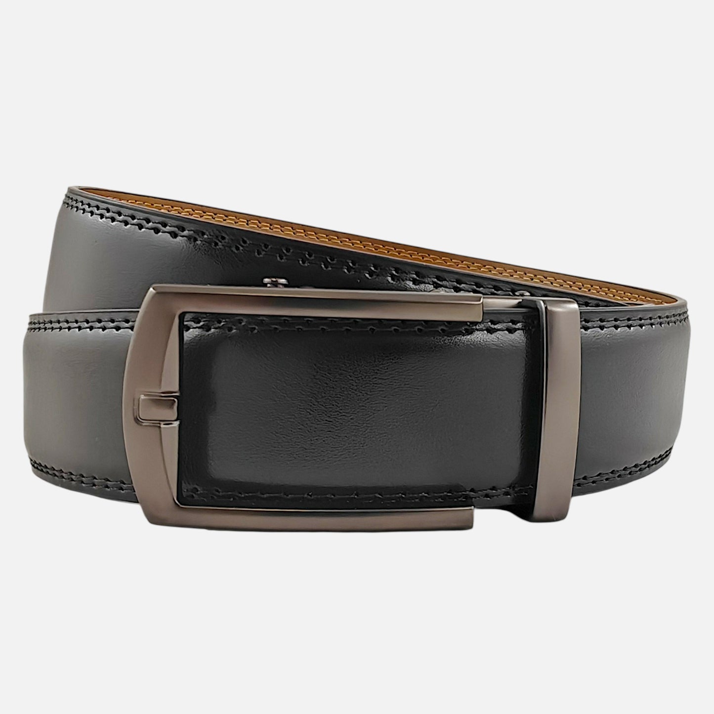 BELTBOX luxury | Черен мъжки колан без дупки от естествена кожа