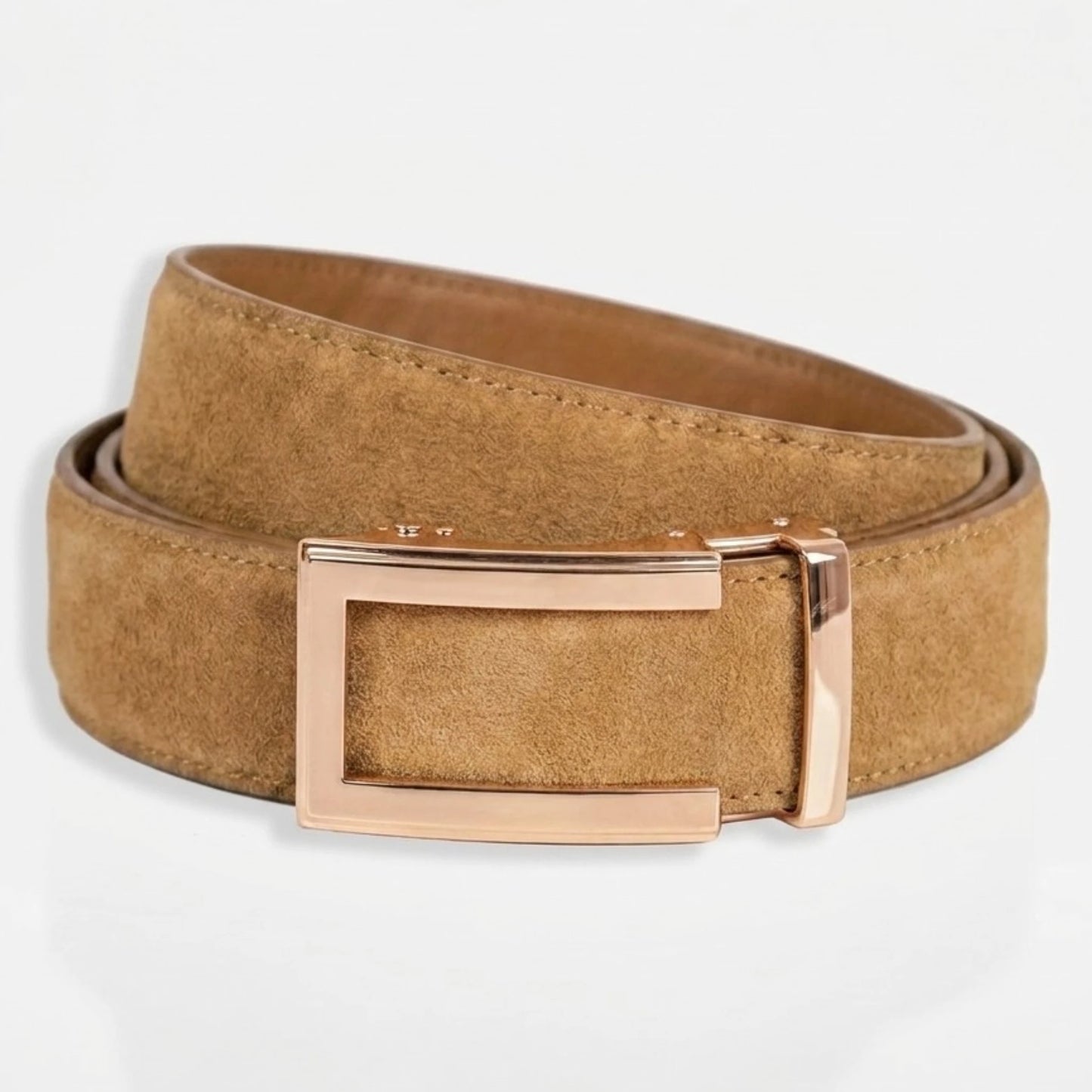 BELTBOX® Suede Caramel × Gold Traditional | 3.5 см