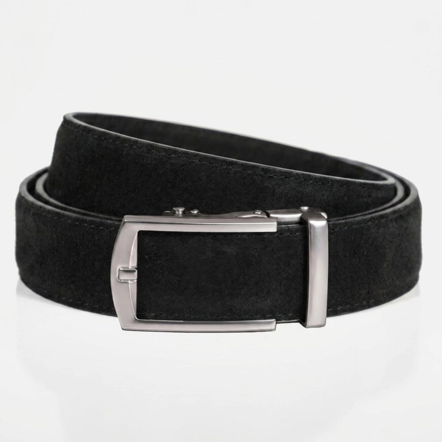 BELTBOX® Suede Black × Silver Matt Minimalist | 3.5 см