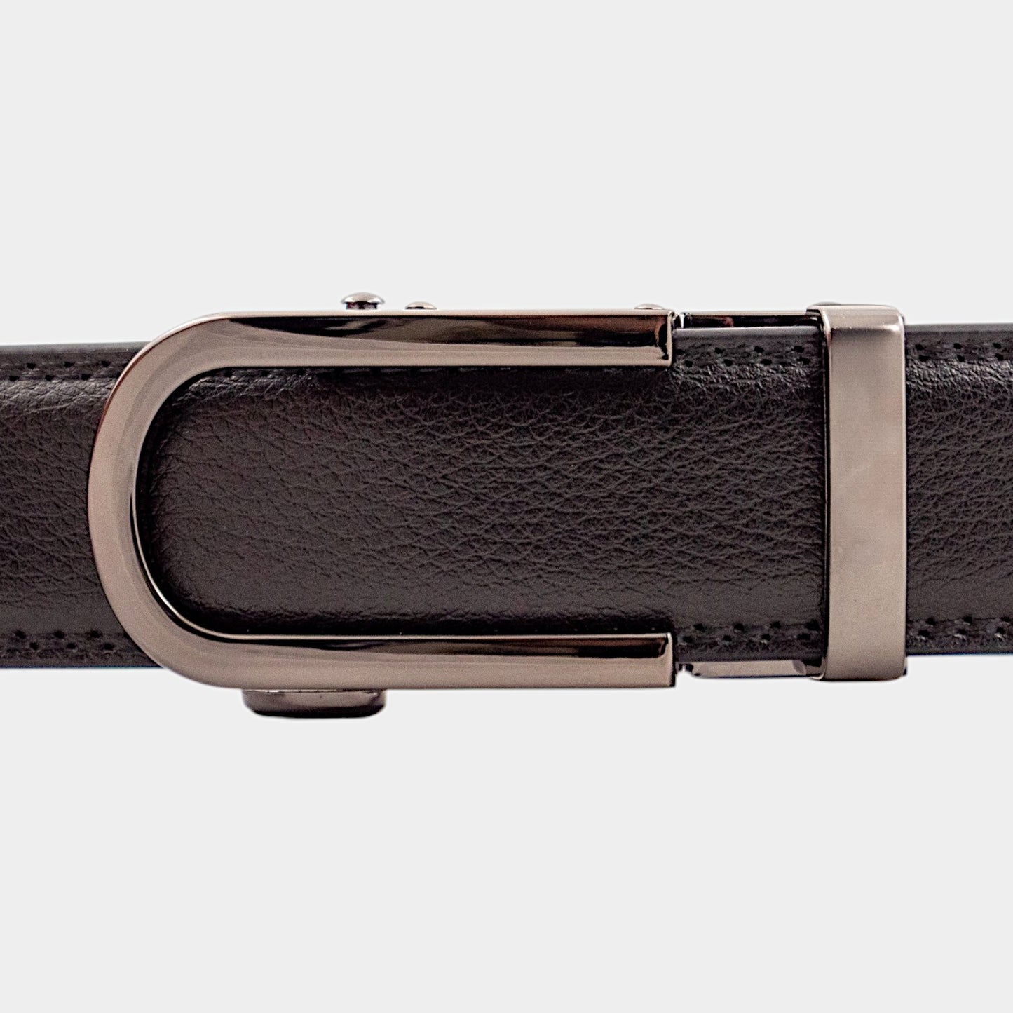 BELTBOX Slim | Черен мъжки колан без дупки от естествена кожа - 3,2 см.