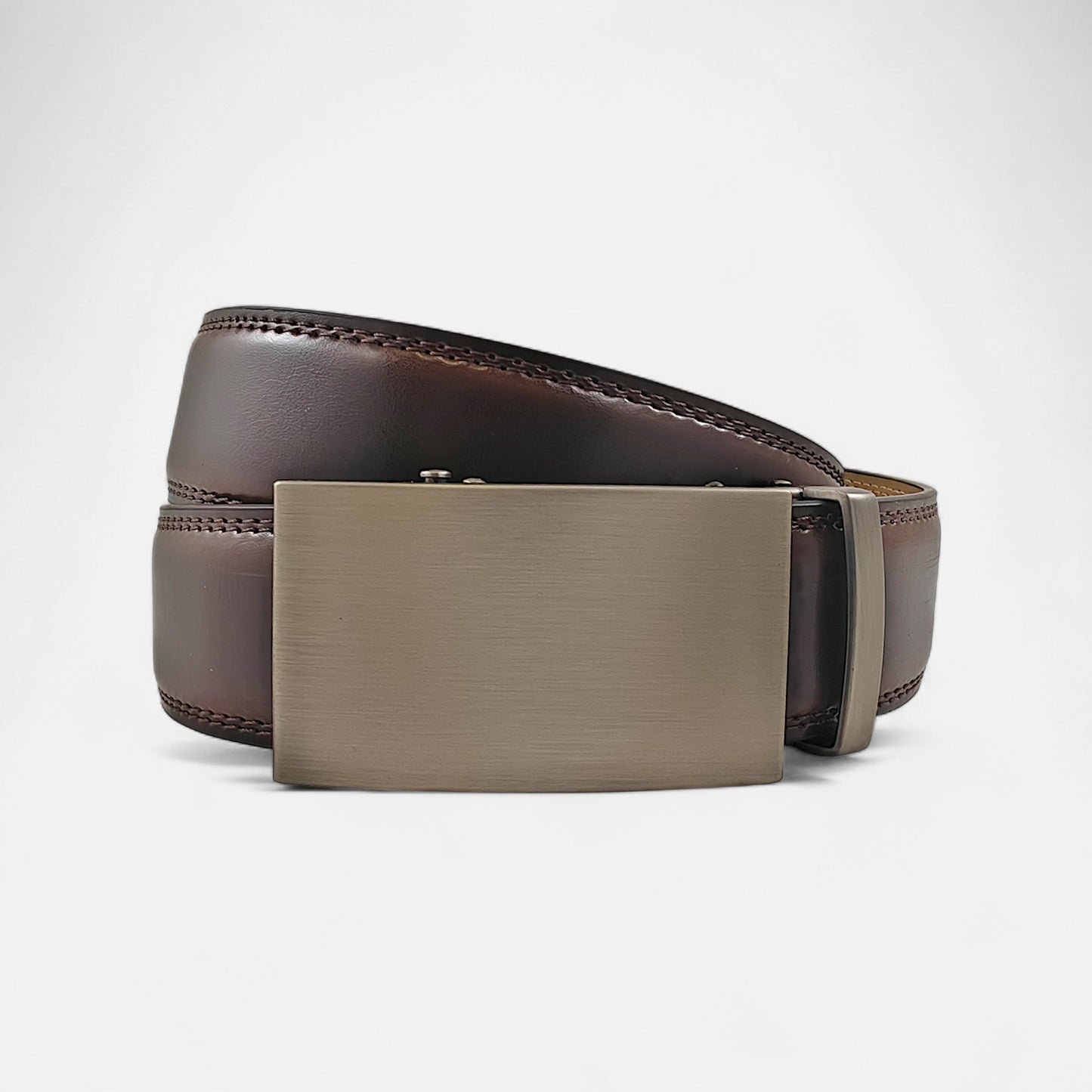BELTBOX luxury | Еспресо мъжки колан без дупки от естествена кожа