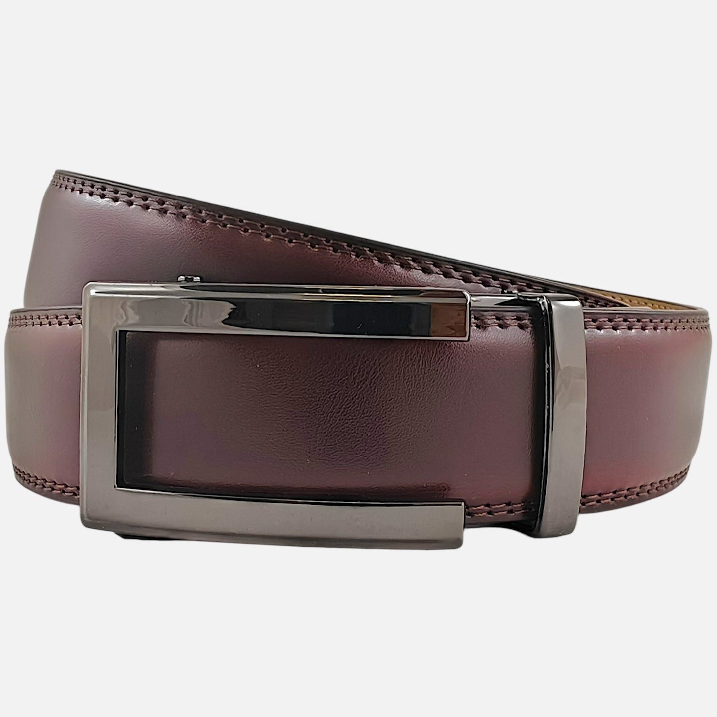 BELTBOX luxury | Махагонов мъжки колан без дупки от естествена кожа