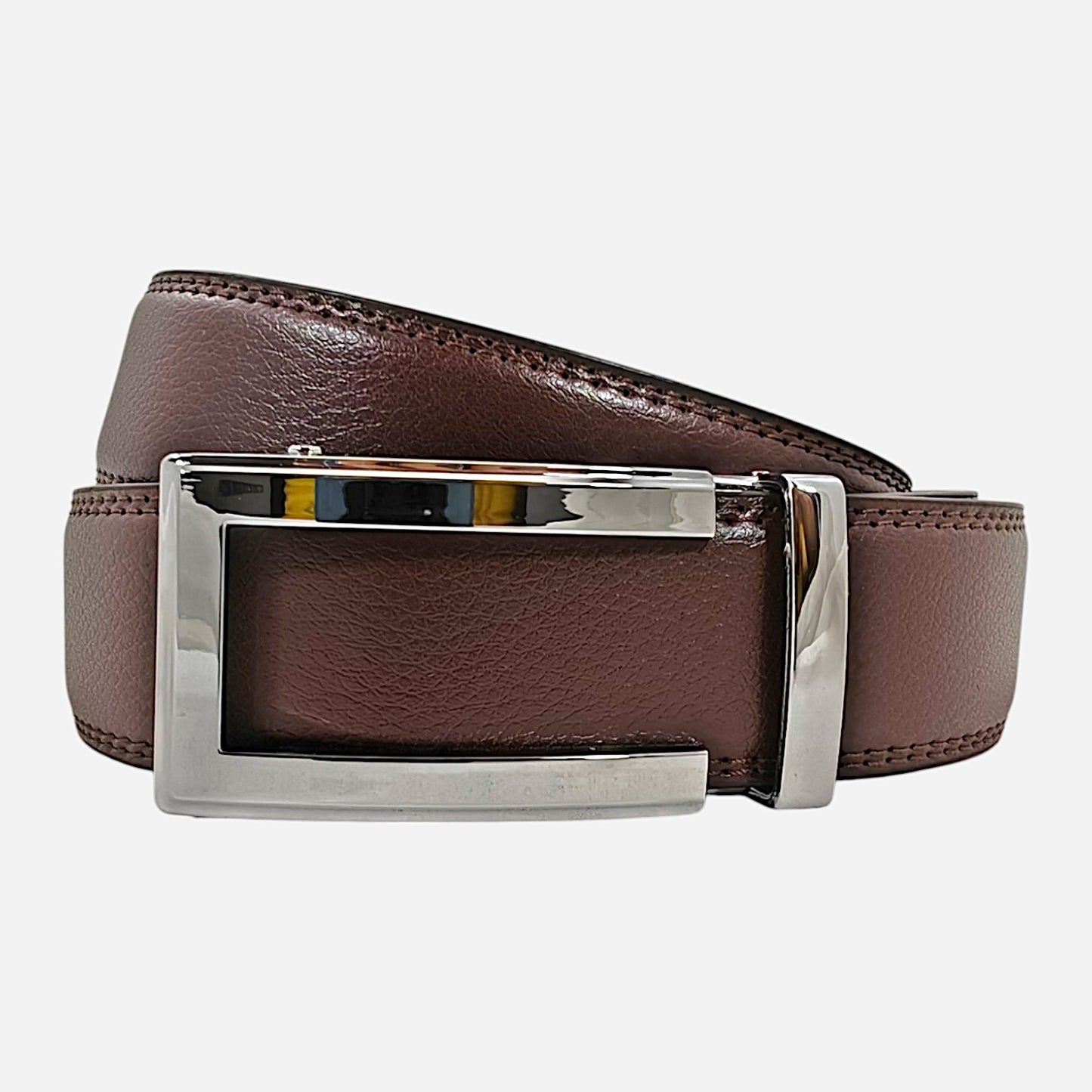 BELTBOX classic | Кафяв мъжки колан без дупки от естествена кожа