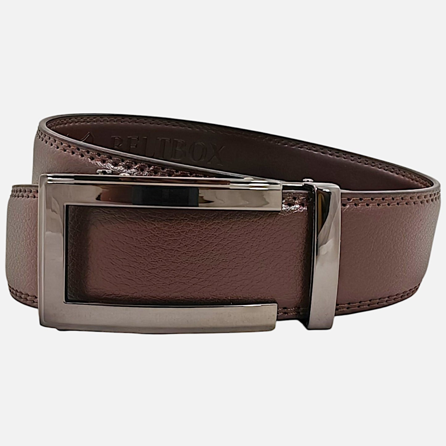 BELTBOX classic | Кафяв мъжки колан без дупки от естествена кожа