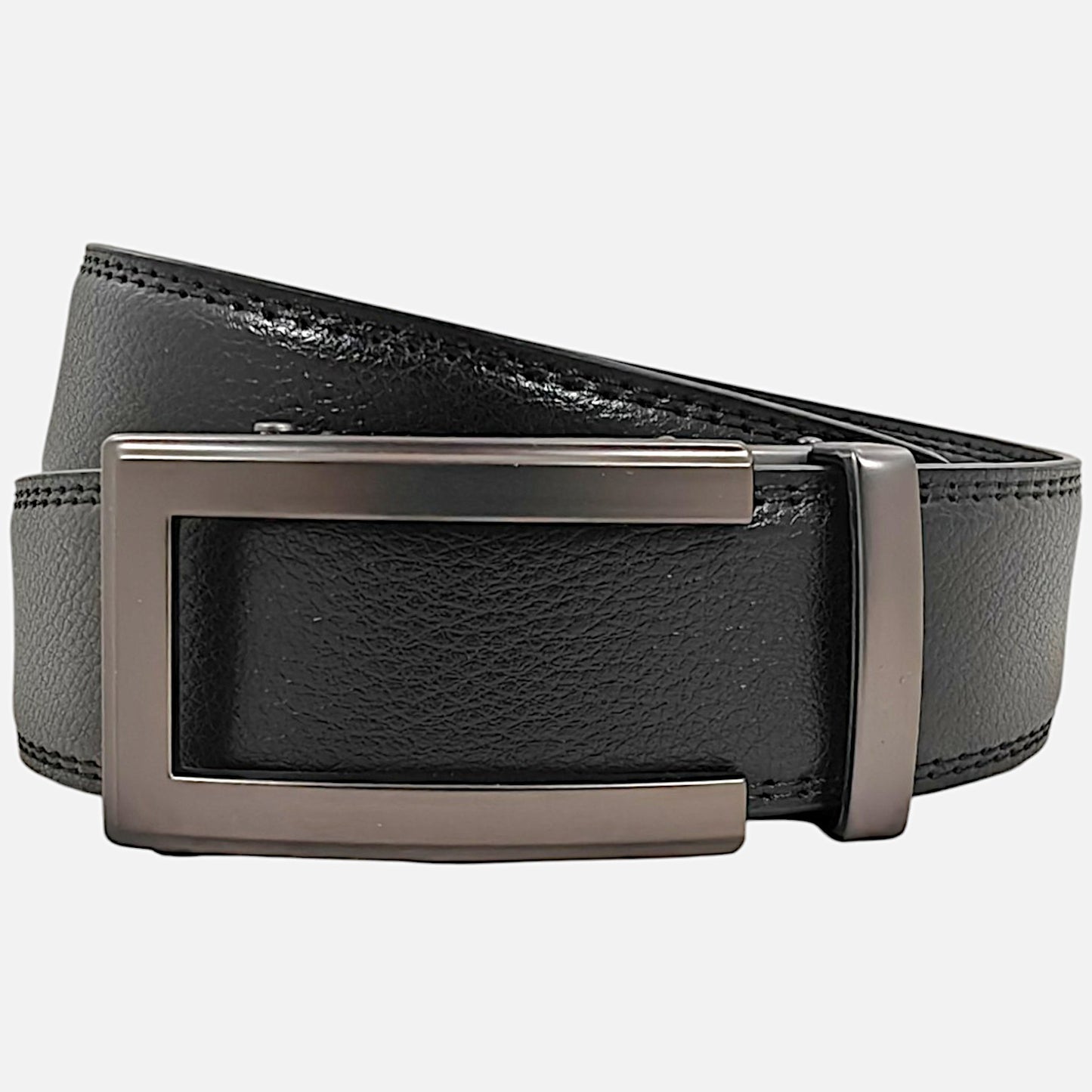 BELTBOX | Черен мъжки колан без дупки от естествена кожа - classic