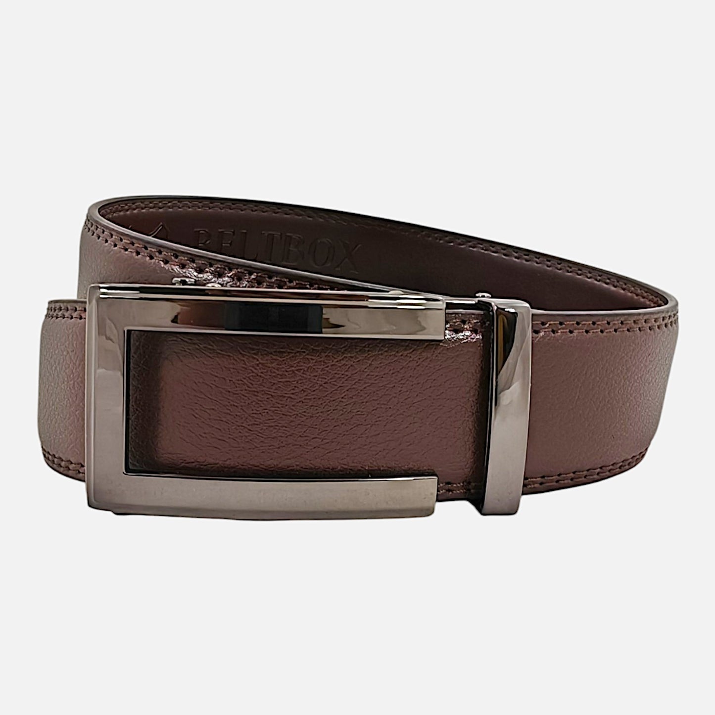 BELTBOX classic | Кафяв мъжки колан без дупки от естествена кожа