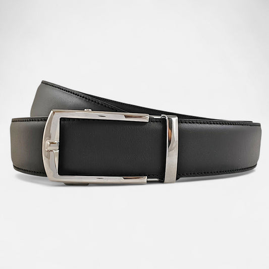 BELTBOX® Premier Black × Silver Minimalist | 3.5 см