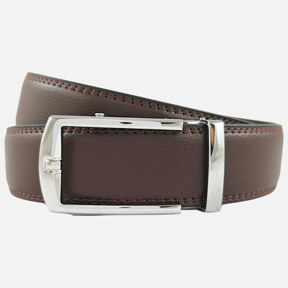 BELTBOX classic | Кафяв мъжки колан без дупки от естествена кожа