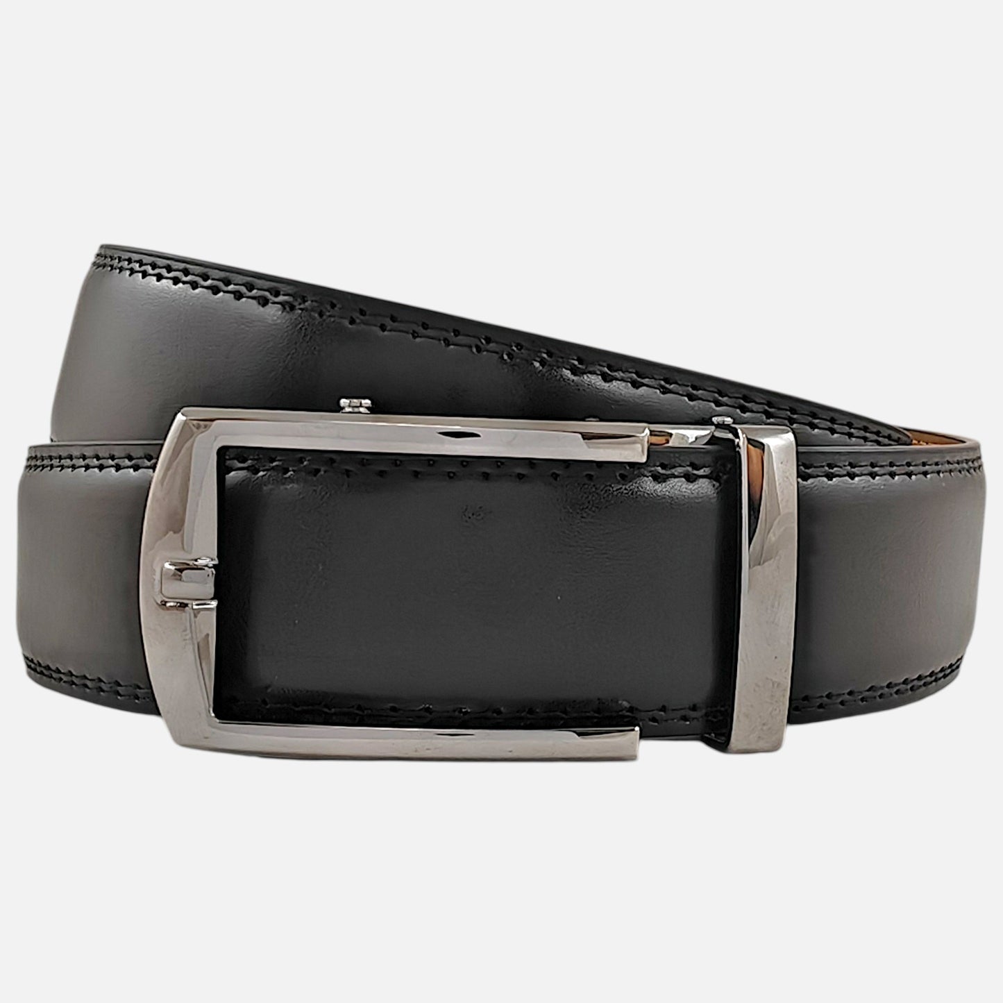 BELTBOX luxury | Черен мъжки колан без дупки от естествена кожа