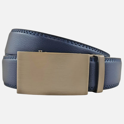 BELTBOX classic | Син мъжки колан без дупки от естествена кожа