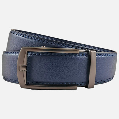 BELTBOX classic | Син мъжки колан без дупки от естествена кожа