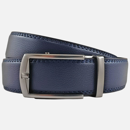 BELTBOX classic | Син мъжки колан без дупки от естествена кожа