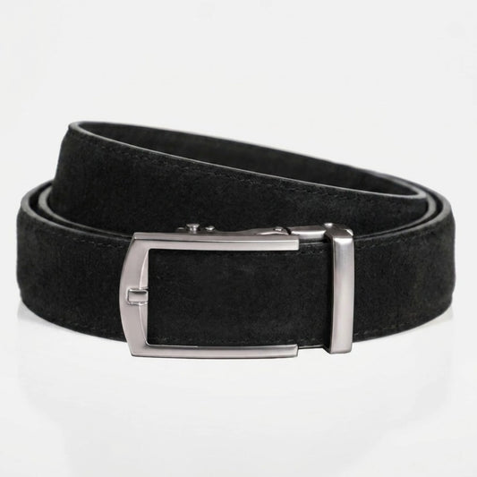 BELTBOX® Suede Black × Silver Matt Minimalist | 3.5 см