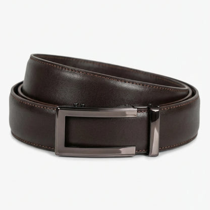 BELTBOX premier | Кафяв мъжки колан без дупки от Италианска естествена кожа