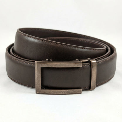 BELTBOX premier | Кафяв мъжки колан без дупки от Италианска естествена кожа