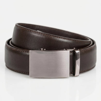BELTBOX premier | Кафяв мъжки колан без дупки от Италианска естествена кожа