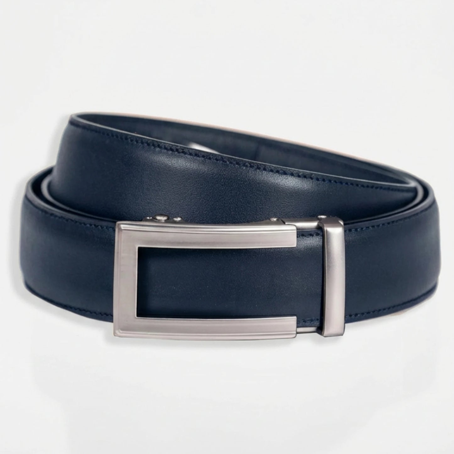 BELTBOX premier | Син мъжки колан без дупки от Италианска естествена кожа