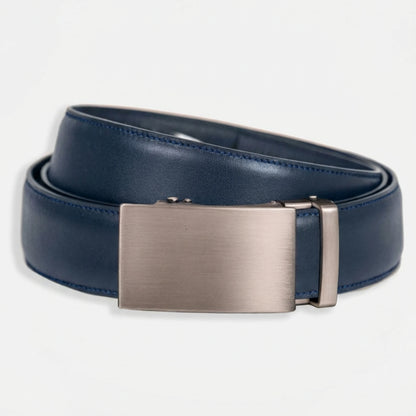 BELTBOX premier | Син мъжки колан без дупки от Италианска естествена кожа