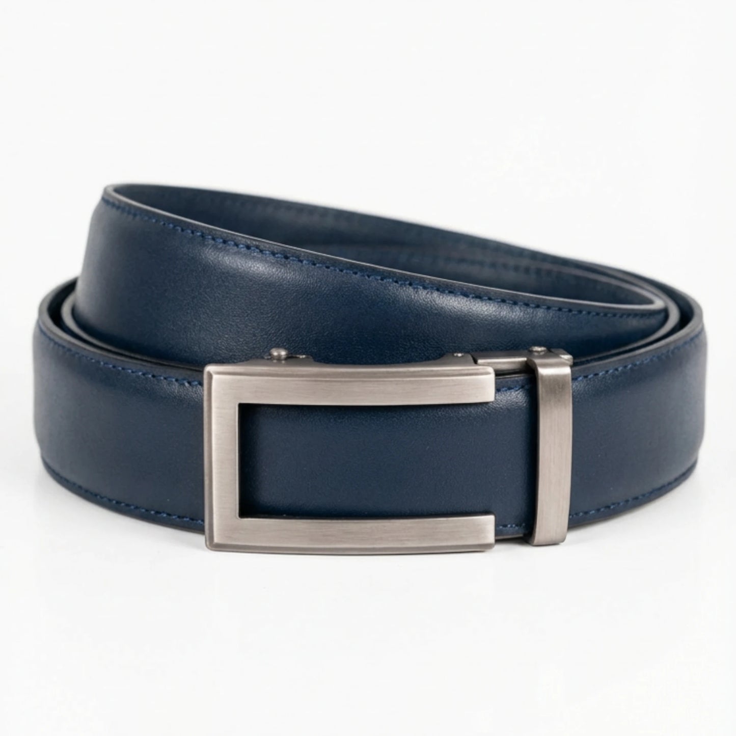 BELTBOX premier | Син мъжки колан без дупки от Италианска естествена кожа