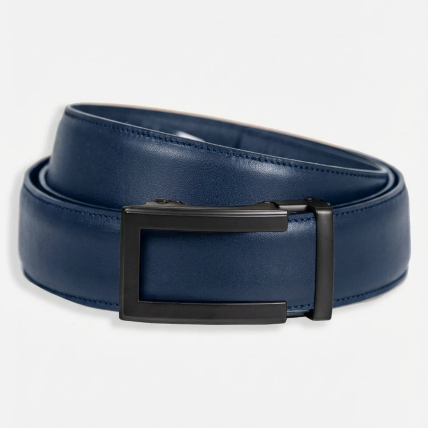 BELTBOX premier | Син мъжки колан без дупки от Италианска естествена кожа