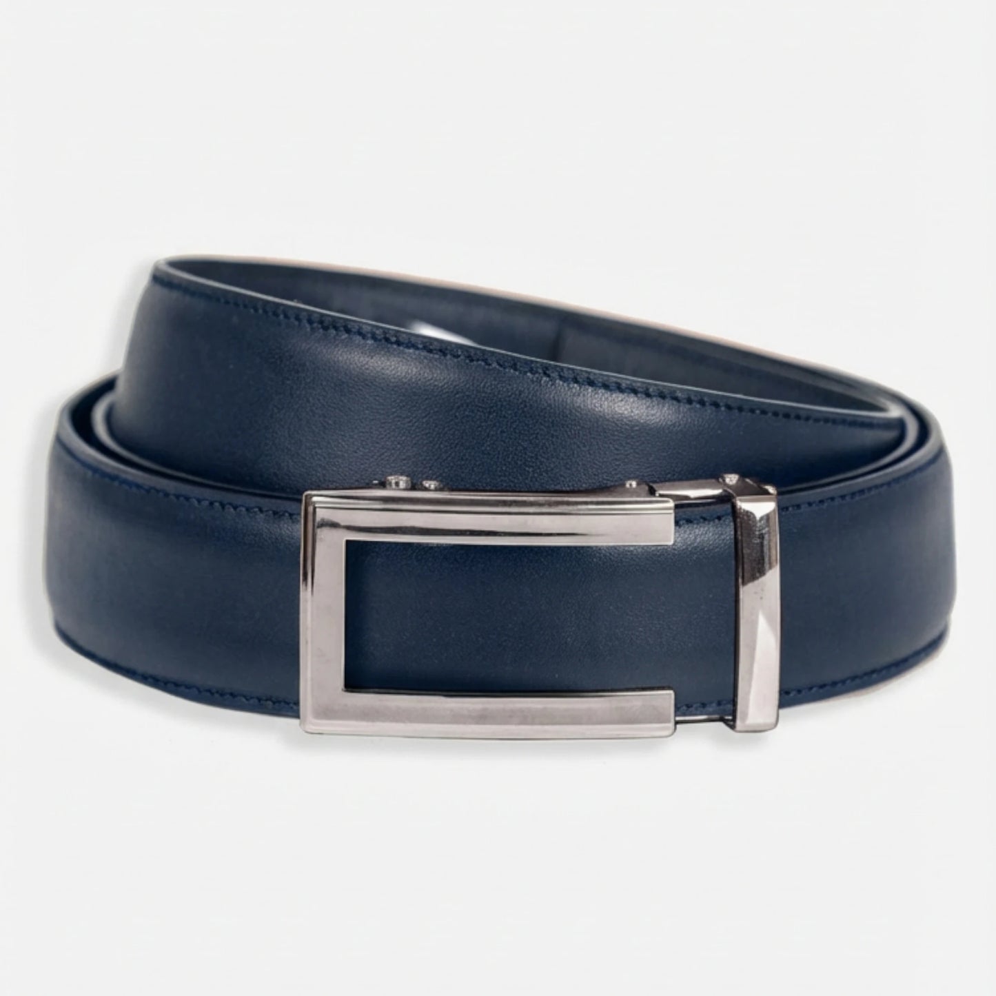 BELTBOX premier | Син мъжки колан без дупки от Италианска естествена кожа