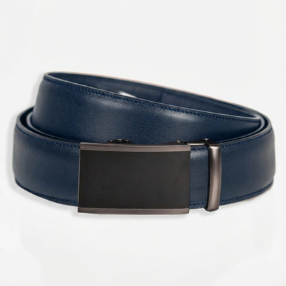 BELTBOX premier | Син мъжки колан без дупки от Италианска естествена кожа