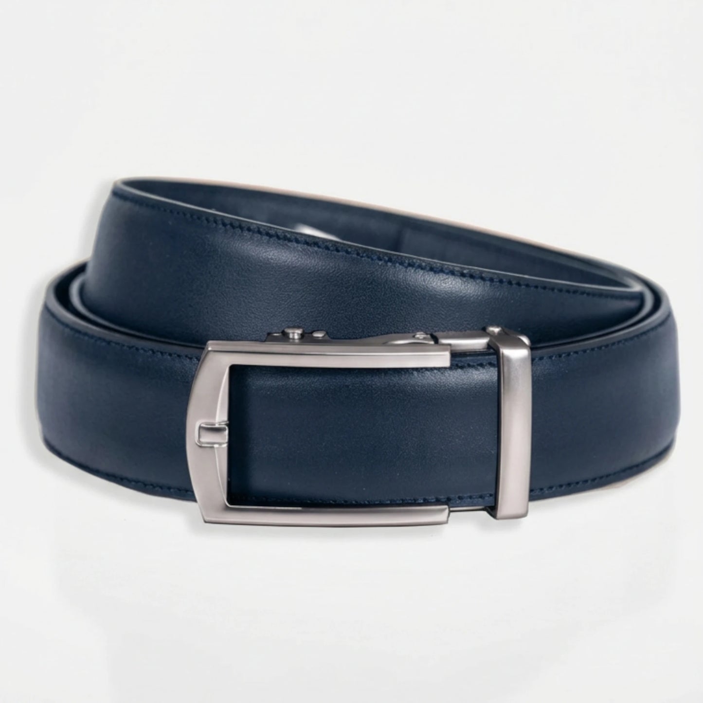 BELTBOX premier | Син мъжки колан без дупки от Италианска естествена кожа