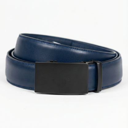 BELTBOX premier | Син мъжки колан без дупки от Италианска естествена кожа