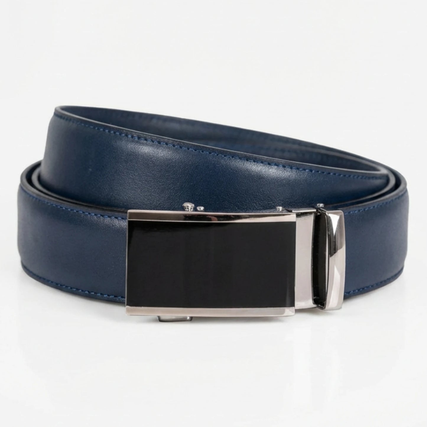 BELTBOX premier | Син мъжки колан без дупки от Италианска естествена кожа