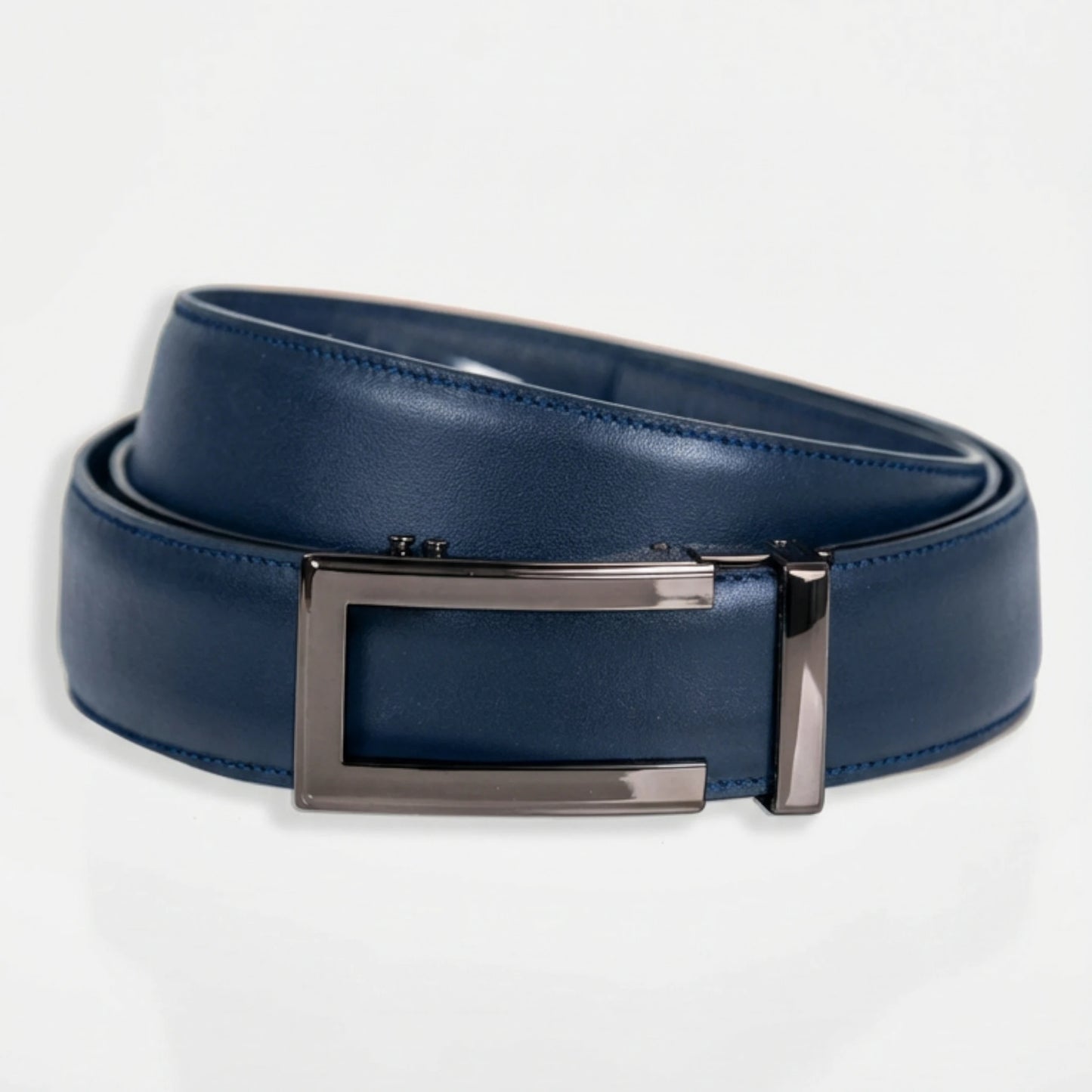 BELTBOX premier | Син мъжки колан без дупки от Италианска естествена кожа