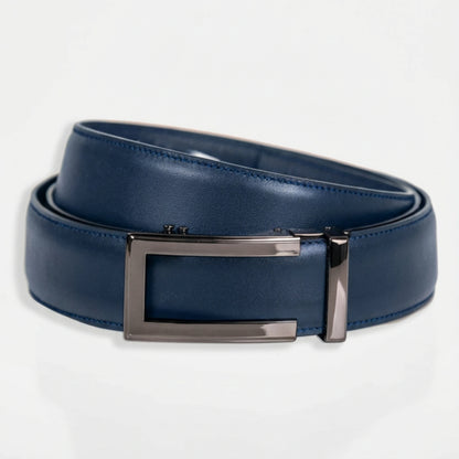 BELTBOX premier | Син мъжки колан без дупки от Италианска естествена кожа