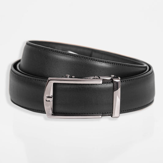 BELTBOX® Premier Black × Silver Minimalist | 3.5 см