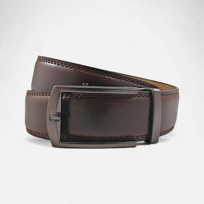 BELTBOX luxury | Еспресо мъжки колан без дупки от естествена кожа