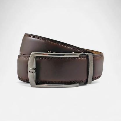BELTBOX luxury | Еспресо мъжки колан без дупки от естествена кожа