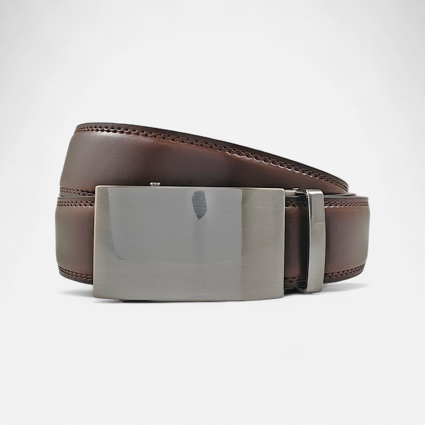 BELTBOX luxury | Еспресо мъжки колан без дупки от естествена кожа