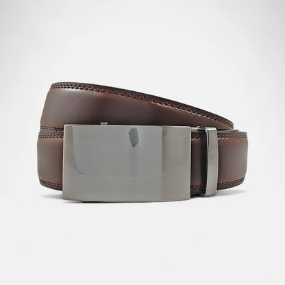 BELTBOX luxury | Еспресо мъжки колан без дупки от естествена кожа