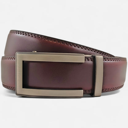 BELTBOX luxury | Махагонов мъжки колан без дупки от естествена кожа
