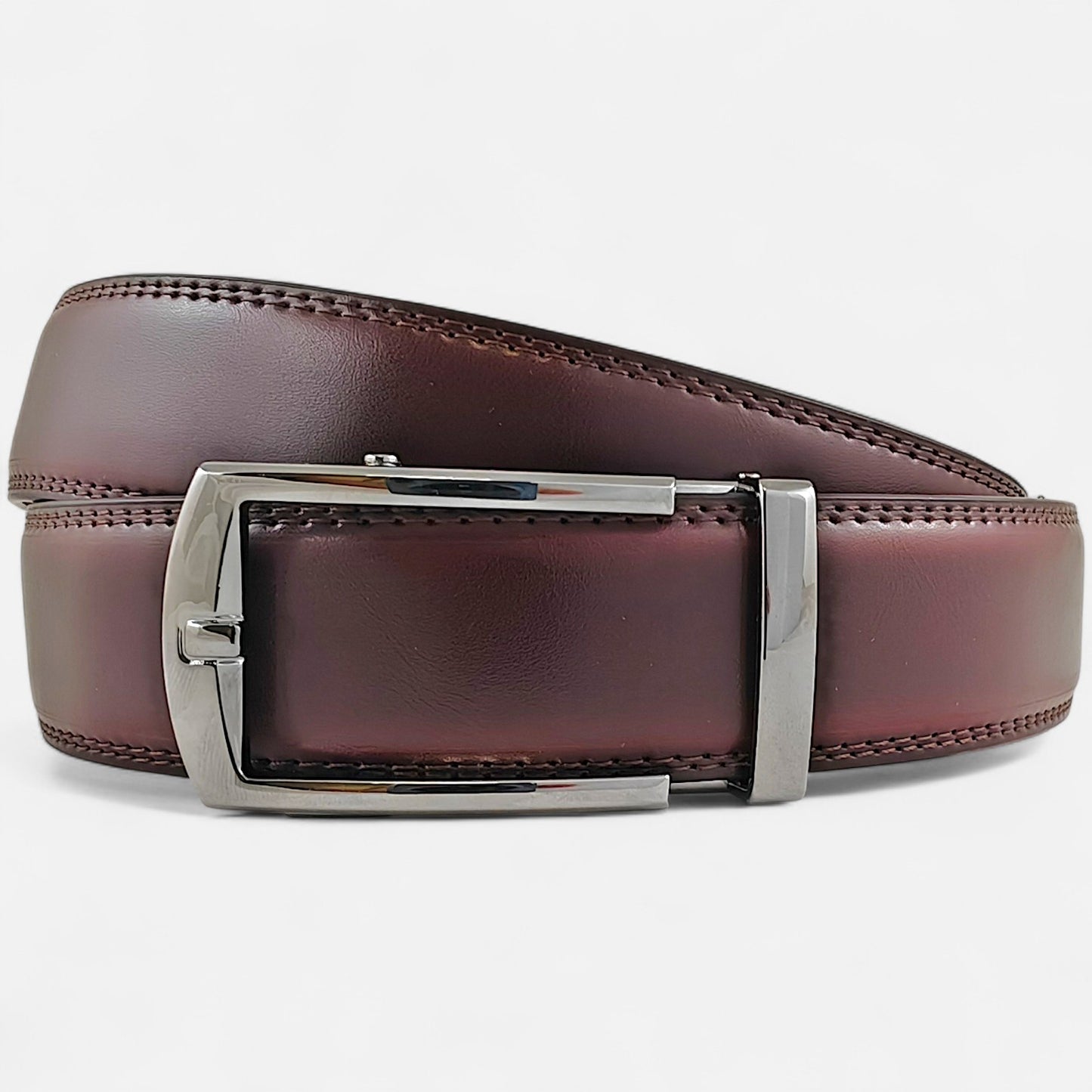 BELTBOX luxury | Махагонов мъжки колан без дупки от естествена кожа