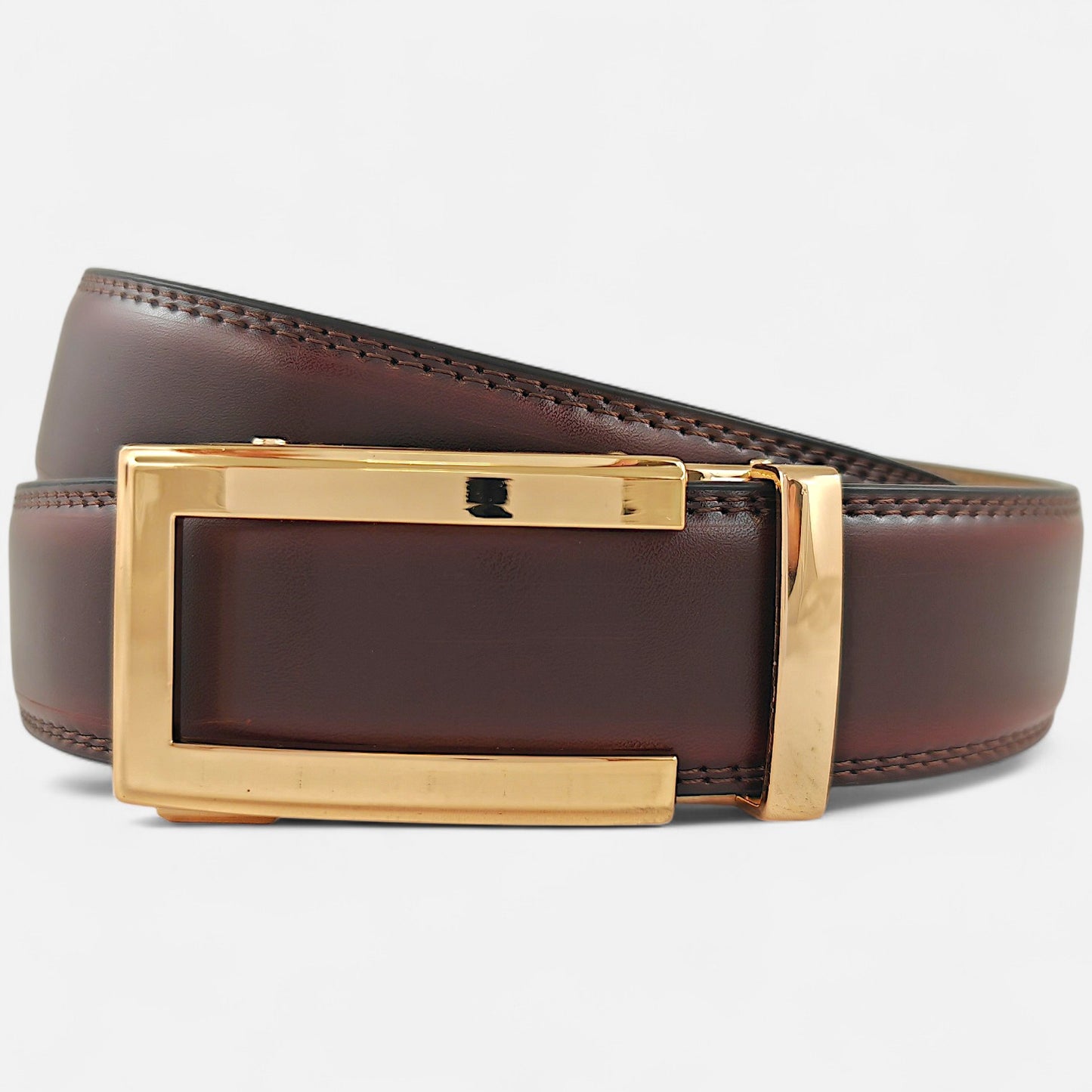 BELTBOX luxury | Махагонов мъжки колан без дупки от естествена кожа
