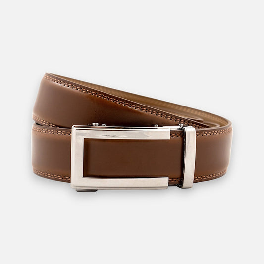 BELTBOX® Luxury Cognac × Silver Traditional | 3.5 см