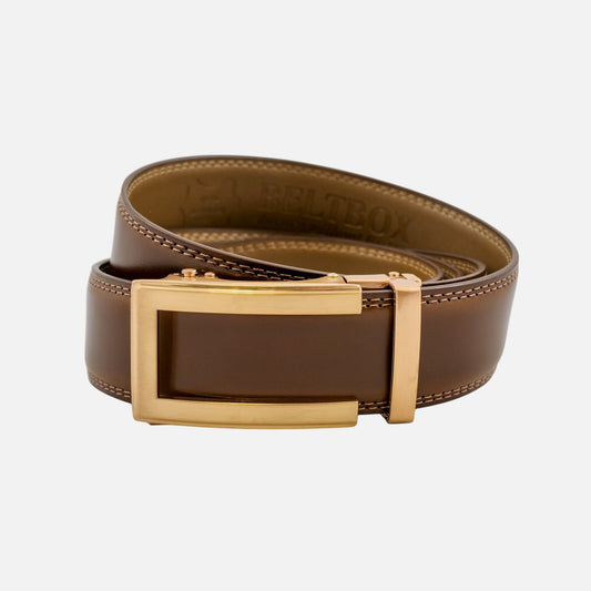 BELTBOX® Luxury Cognac × Gold Traditional | 3.5 см