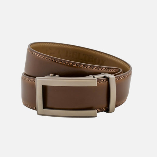 BELTBOX® Luxury Cognac × Steel Traditional | 3.5 см